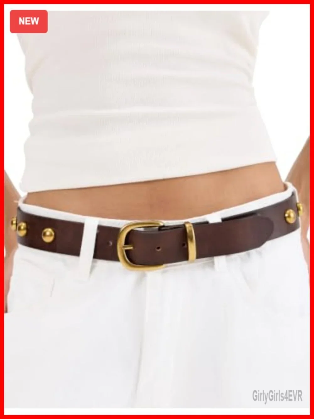 Women's Western Studded Belt Genuine Leather 1.3